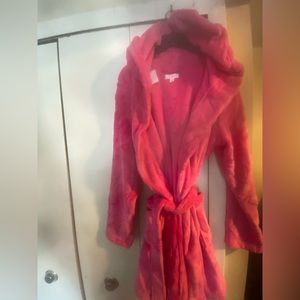Plush heart shaped hoodie robe